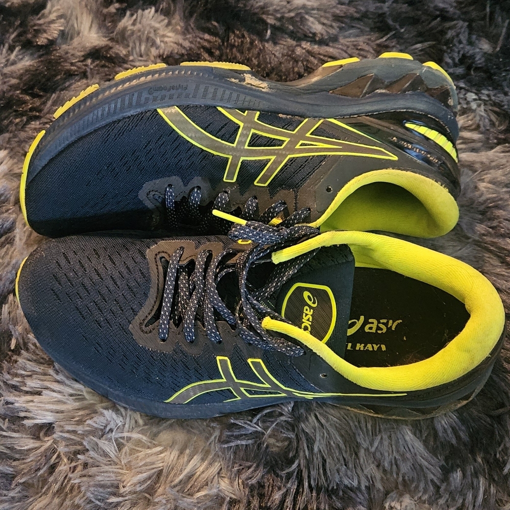 ASICS Men's Athletic Shoes in Black and Yellow